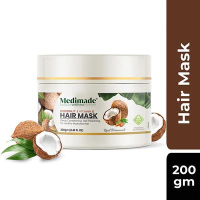 Medimade Coconut & Vitamin E Hair Mask 200 gm - Hair Masks & Packs