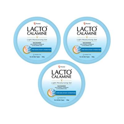 Lacto Calamine Light moisturising gel. Non-sticky hydrating face & body gel 150gm 3's - Face Moisturizers