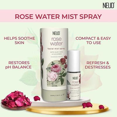 NEUD Rose Water Facial Mist Spray for Refreshed and Toned Skin 100 ml - Face Gels