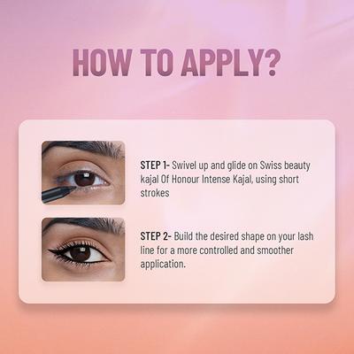 Swiss Beauty Intensegel Kajal Eyeliner, Eye Makeup, Electric-Pink 1.2 gm - Kajal & Kohls