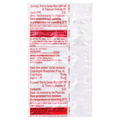 Preva AS 75mg Tablet 15'S - Blood Clot-Ant