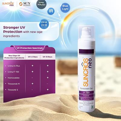 SUNCROS NEO SPF 75+ PA+++ UVA/UVB/IR/VISIBLE/BLUE LIGHT Sunscreen Gel 50g - Sun Protectors-Emo