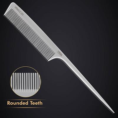 Vega Professional Tail Comb (Carbon Anti-Static White Line Hair Comb) (VPMCC-20) 1's - Hair Combs