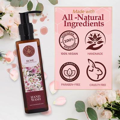 Luxuriate Fragnace for Hands Natural Rose Anti Bacterial Moisturizing Hand Wash Liquid Soap 200 ml - Hand Creams
