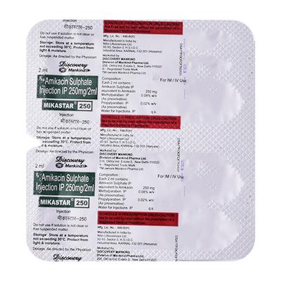 Mikastar 250mg Injection 2ml - Bacterial Infections-Ami