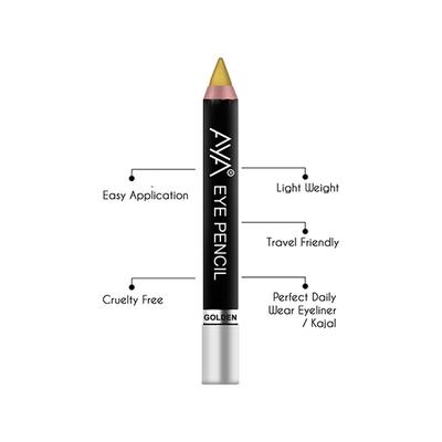 Aya Eye Pencil For Kajal / Eyeliner - Golden 2.8 gm - Eyeliners