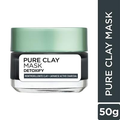 L'Oreal Paris Pure Clay Clay Mask, Detoxify with Charcoal 50 ml - Face Packs