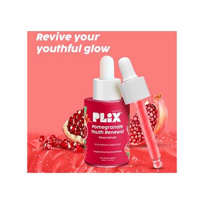 PLIX Pomegranate 0.6% Retinol & 0.2% Bakuchi Oil Face Serum for Reverse Aging, Reduces Fine Lines & Wrinkles for Men & Women, 100% Vegan 30 ml - Face Gels