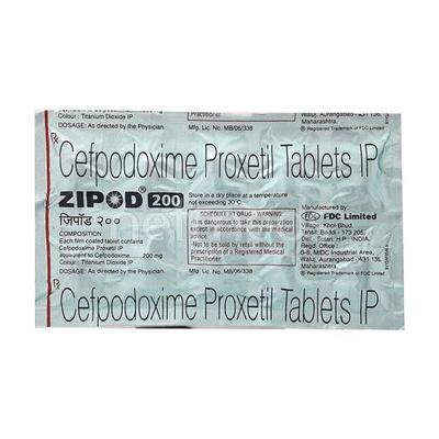 Zipod 200mg Tablet 10'S - Bacterial Infections-Cep