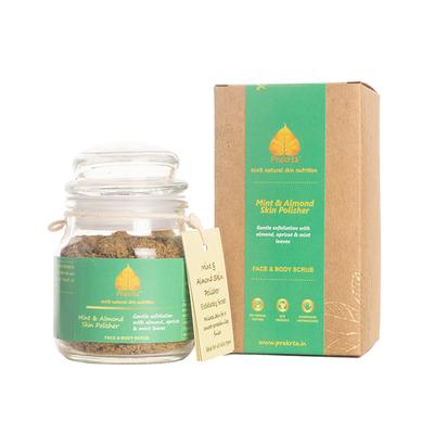 Prakrta Face & Body Scrub - Mint & Almond Skin Polisher 90 ml - Face Scrubs