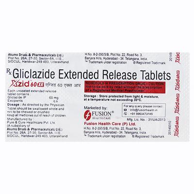 XZID 60 XR Tablet 10's - Diabetes-Ant