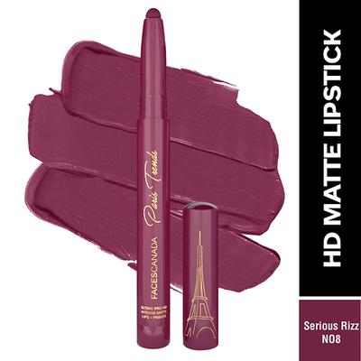 Faces Canada Ultime Pro Hd Intense Matte Lips + Primer - Serious Rizz N08, Limited Edition 1.4 gm - Lip Crayons