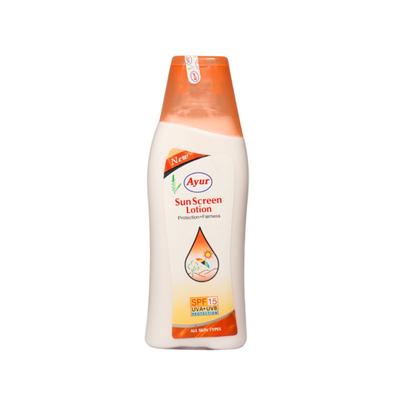 Ayur Herbals Sun Screen SPF 15 UVA/UVB Protection Lotion 100 ml - Personal Care (Ayush)