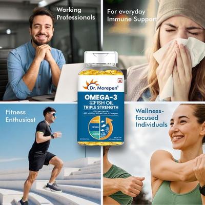 Dr. Morepen Omega 3 Deep Sea Fish Oil Triple Strength Capsule 60's - Omega Fish Oil Fatty Acids