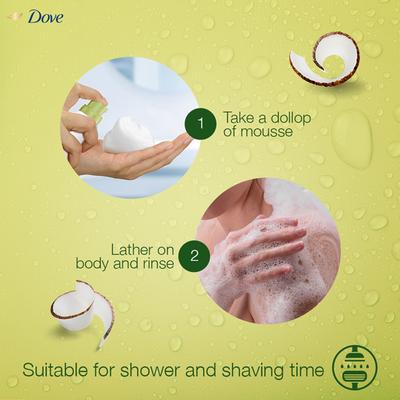 Dove Creamy Shower & Shaving Mousse With Coconut Oil, Sulphate Free 200 ml - Shower Gels & Body Wash