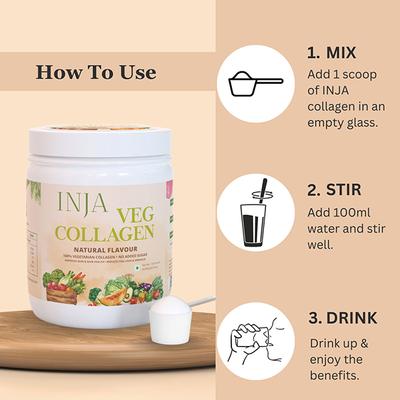 INJA Veg Collagen Powder - Natural Flavour 150 g - Hair & Skin
