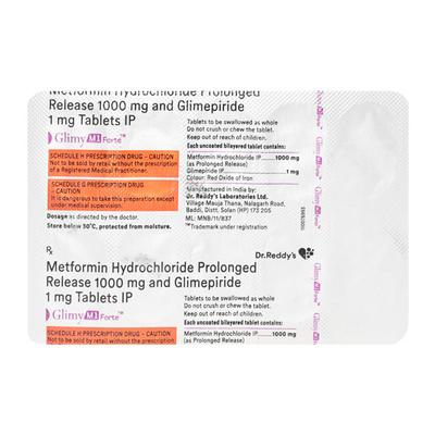 Glimy M1 Forte Tablet 10'S - Diabetes-Ant