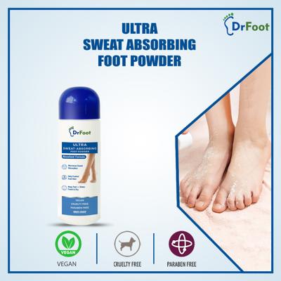Dr Foot Ultra Sweat Absorbing Foot Powder 100 gm - Foot Creams & Lotions
