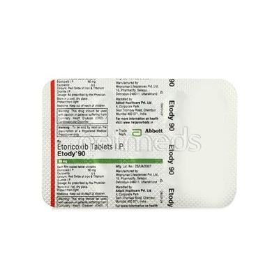 Etody 90mg Tablet 10'S - Pain relief-Nsa
