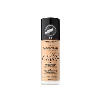 Deborah Milano 24Ore Extra Cover High 2 In 1 Foundation & Concealer Pore Minimizer SPF 20 - 03 Sand 30ml - Foundation
