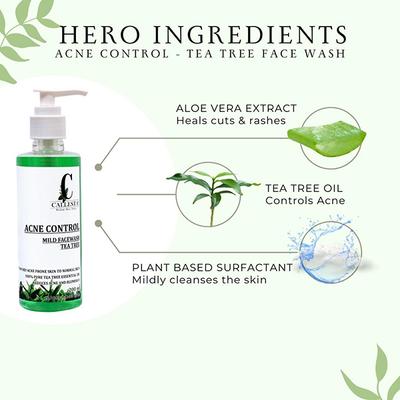 Callesta Tea Tree Mild Facial Cleanser for Acne Prone Skin 200 ml - Face Wash & Cleansers