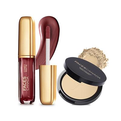 Faces Canada Lip & Face Combo - Note To Self + Weightless Compact (Natural) 1's - Lipsticks
