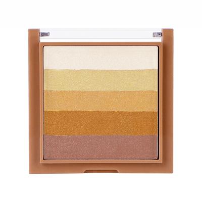 Half N Half Glow Brick Multi-Use Baked Highlighter with 5 Highlighting Shades, Luminous Gold 05 7.5 g - Highlighters & Illuminators