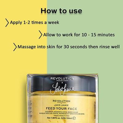 Revolution Skincare x Jake-Jamie Coconut, Mango & Chia Seed Radiant Glow Face Mask 50 ml - Masks & Peels