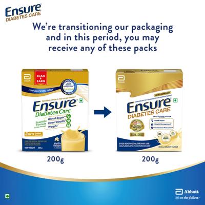 Ensure Diabetes Care Powder - Vanilla Flavour 200 gm (Refill Pack) - Diabetes (Fitness)