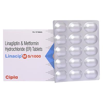 LINACIP M 5/1000 Tablet 15's - Diabetes-Ant