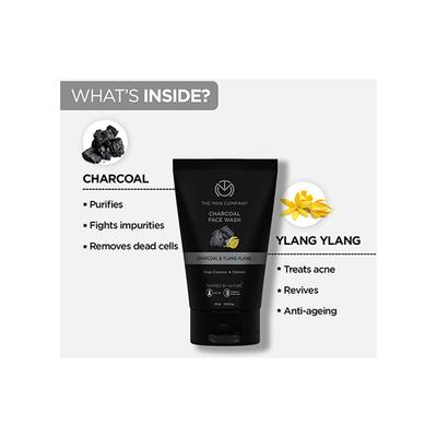 The Man Company Deep Cleansing Charcoal & Ylang - Ylang Face Wash 75ml - Face Washes