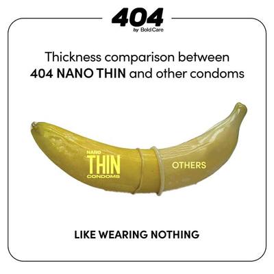 Bold Care 404 by Bold Care Nano Thin Condoms (Pack of 3 x 10) - Plain/Flavoured Condoms