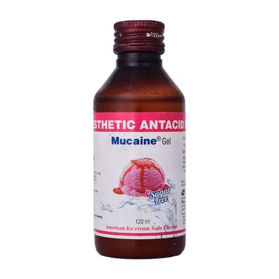 Mucaine American Ice Cream Soda Flavour Sugar Free Gel 120ml - Ulcer/Reflux/Flatulence-Aaa