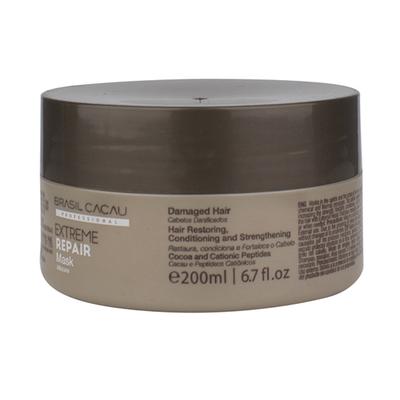 Brasil Cacau Professional Extreme Repair Mask Mascara Damaged Hair Restoring Conditioning and Strengthening Cocoa and Cationic Peptides 200ml - Hair Masks & Packs