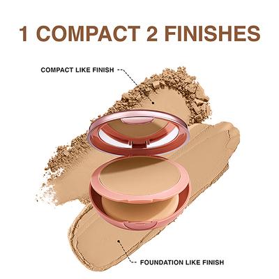 Lakme 9to5 Unreal Dual Cover Pressed Powder, 2 In 1 Compact + Foundation, 30 Cinnamon, 9 gm - Compact Powder