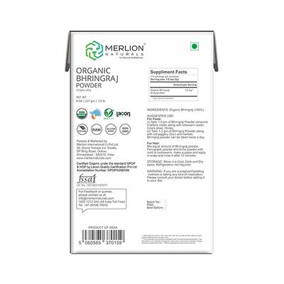 Merlion Naturals Organic Bhringraj Powder 227 gm - Face Packs
