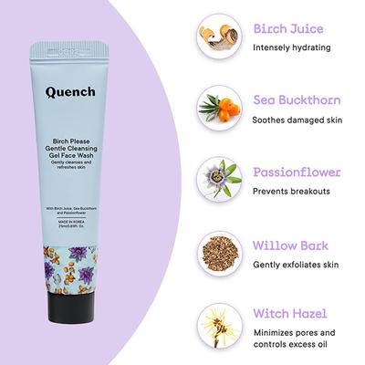 Quench Botanics Birch Please Gentle Cleansing Gel Face Wash 25 ml - Face Wash & Cleansers