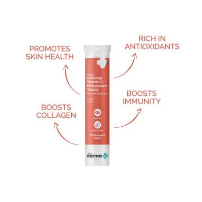 The Derma Co. 1000 Mg Vitamin C Orange Flavor Sugar Free Effervescent 20 tablets 100 gm - Vitamin C