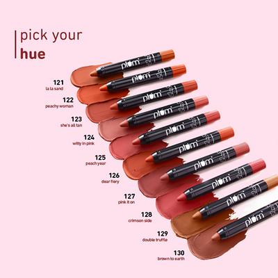 Plum Twist & Go Matte Lipstick Ceramides + Hyaluronic Acid Airbrushed Finish Long Lasting 100% Vegan & Cruelty-Free Red Zone - 137 (Chilly Red) 1.8 gm - Lip Crayons