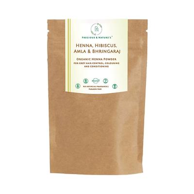 Precious & Nature'S Certified Organic Henna Powder with Henna Hibiscus Amla and Bhringaraj 200 gm - Henna