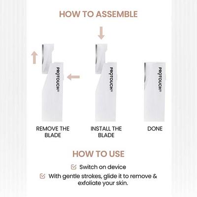 Protouch Dermaplaning Device Electric , 2 in 1 Eyebrow & Face Hair Remover with Gentle Exfoliation 1's - Others