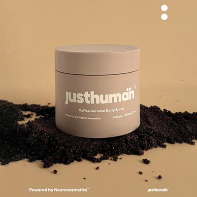Justhuman Coffee Caramel Body Scrub Jar 200 gm - Scrubs & Exfoliants