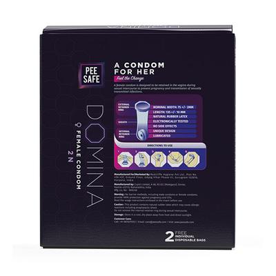 Pee Safe Domina Female Condom (pack of 2) 1's - Plain/Flavoured Condoms