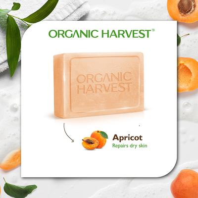 Organic Harvest Luxurious Bathing Bar - Apricot Scrub Soap Bar for Clear Skin, Scrub Soap Bar 125 gm - Soaps