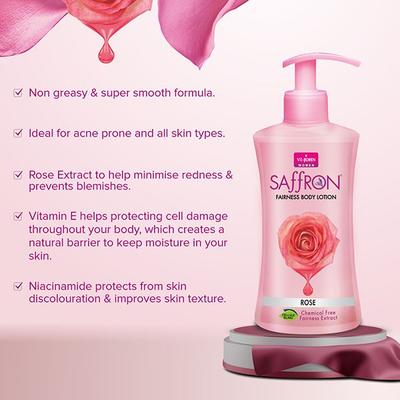 VI-John Saffron Rose Fairnes Body Lotion for Women 250ml - Lotions & Creams