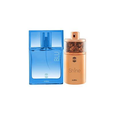 Ajmal Blu Femme EDP Floral Woody Perfume And Shine EDP Floral Powdery Perfume 125 ml - Women Perfumes (Edt/Edp)