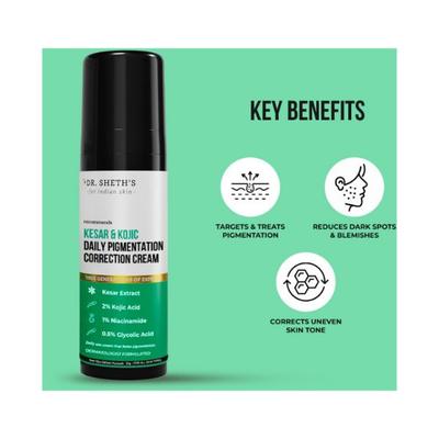 Dr. Sheth'S Kesar & Kojic Daily Pigmentation Correction Cream 30 gm - Face Creams