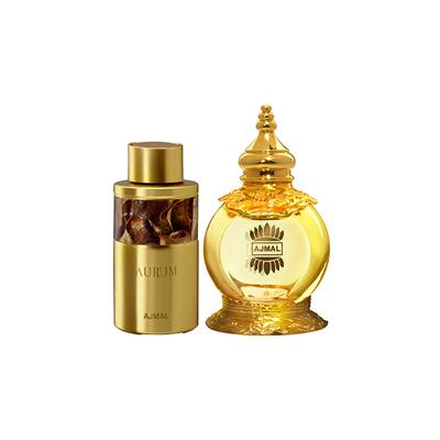Ajmal Aurum Concentrated Perfume Oil Fruity Floral Attar And Mukhallat AL Wafa Concentrated Perfume Oil Oriental Musky Attar 22 ml - Deodorants/Roll-Ons