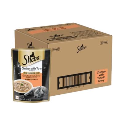 Sheba Fine Food for Cats - Chicken with Tuna in Gravy (Pack of 70 gm x 28) - Petfood
