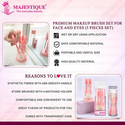 Majestique Premium Make Up Brush Set for Face and Eye, Travel Makeup Brushes Set with Bucket 1's - Face Brush